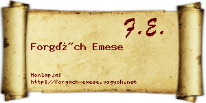 Forgách Emese névjegykártya